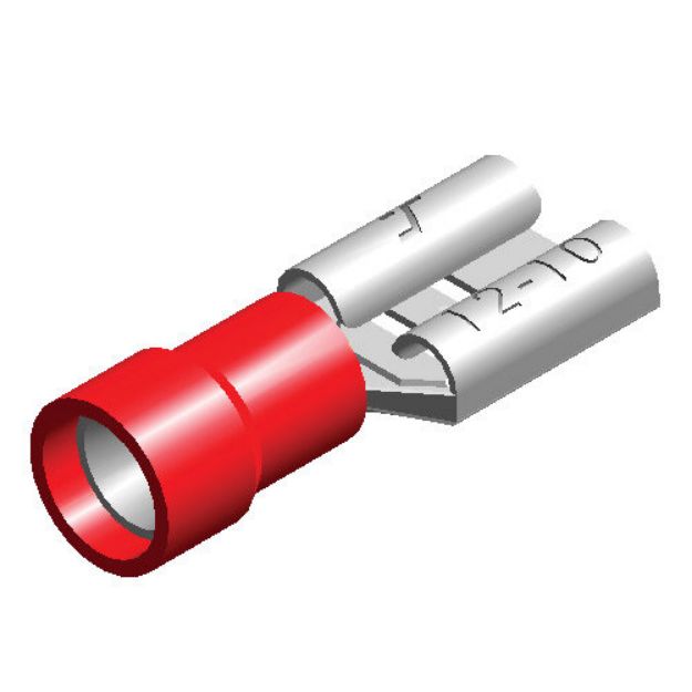 Picture of RED TERM F-SPADE  6.3mm (25)